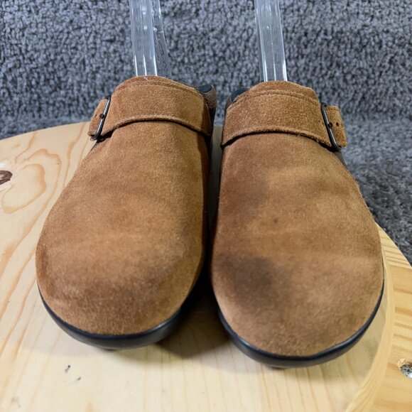 SAS Shoes Womens Size 7 Wide Suede Brown Slip On Clog Comfort Mule Made in USA - Picture 2 of 8